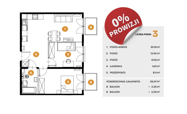 mieszkanie na sprzedaż - Kraków, Bronowice, Na Błonie 
